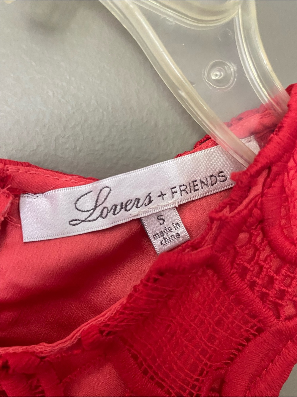 NWT REVOLVE x LOVERS + FRIENDS Caspian Lace Shift Dress in Coral Red Size Small - Picture 7 of 9